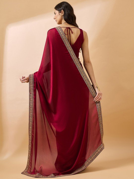 embroidered satin saree embroidered satin saree