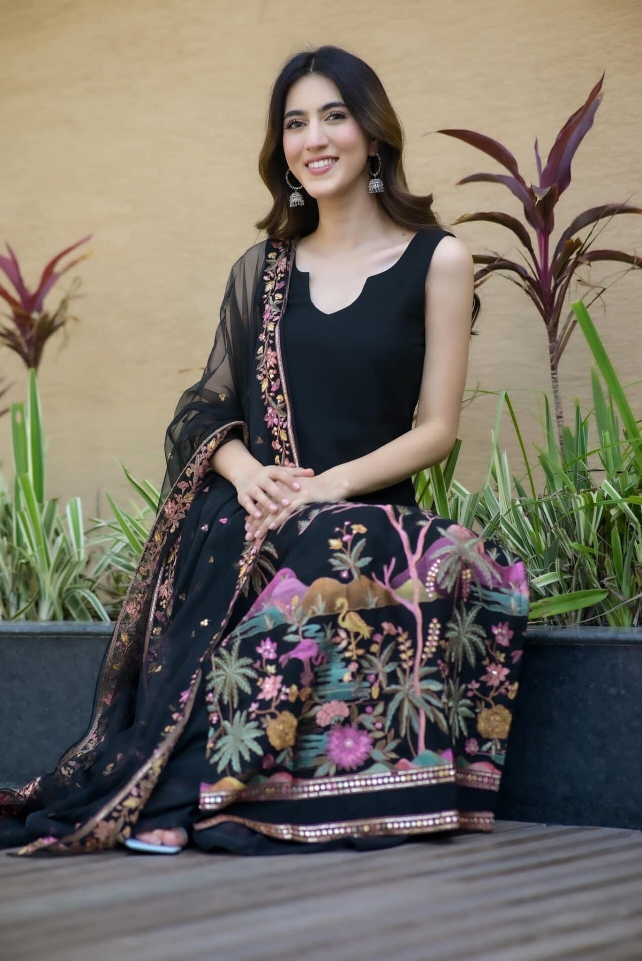 shreya black embroidered georgette set shreya black embroidered georgette set