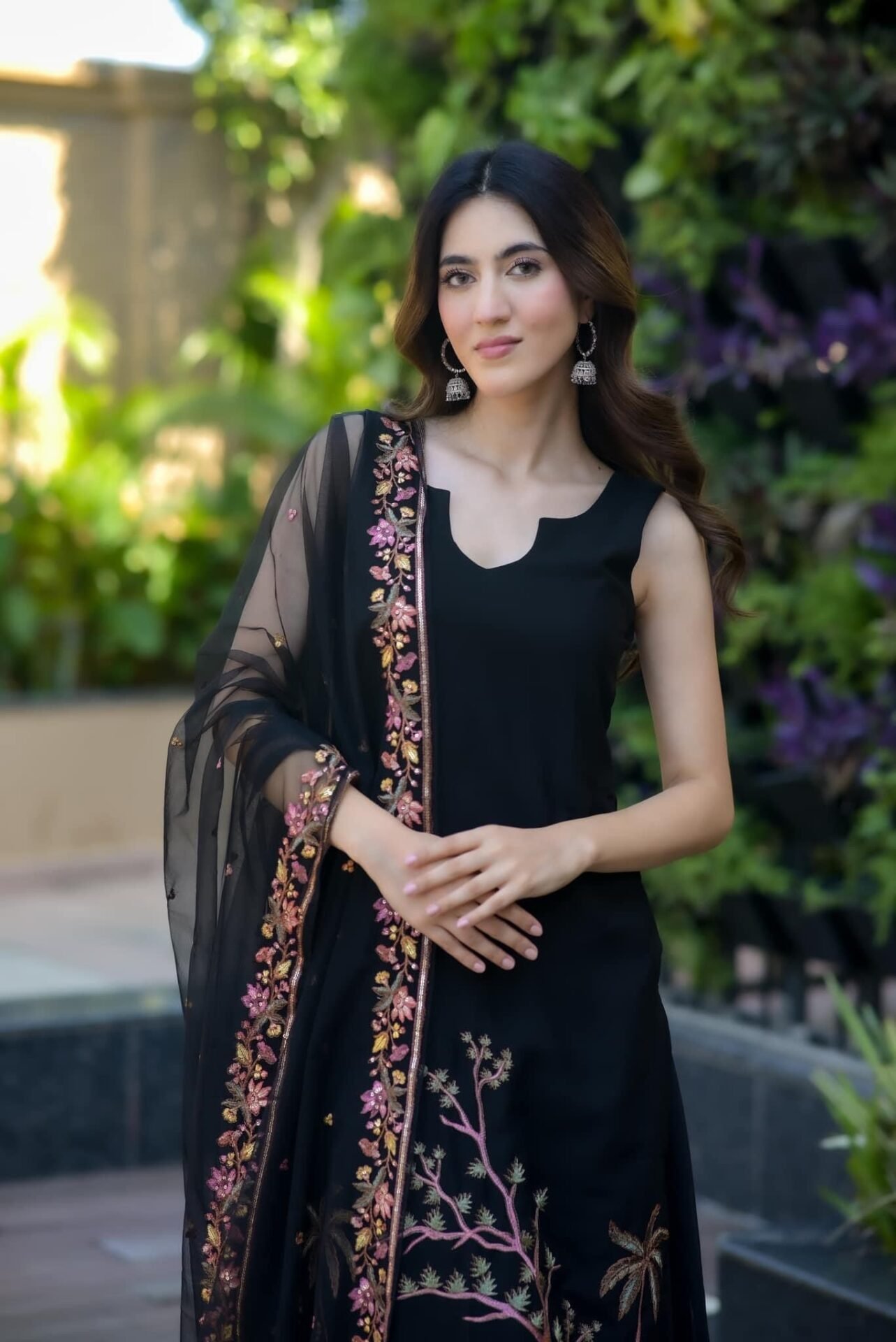 shreya black embroidered georgette set shreya black embroidered georgette set