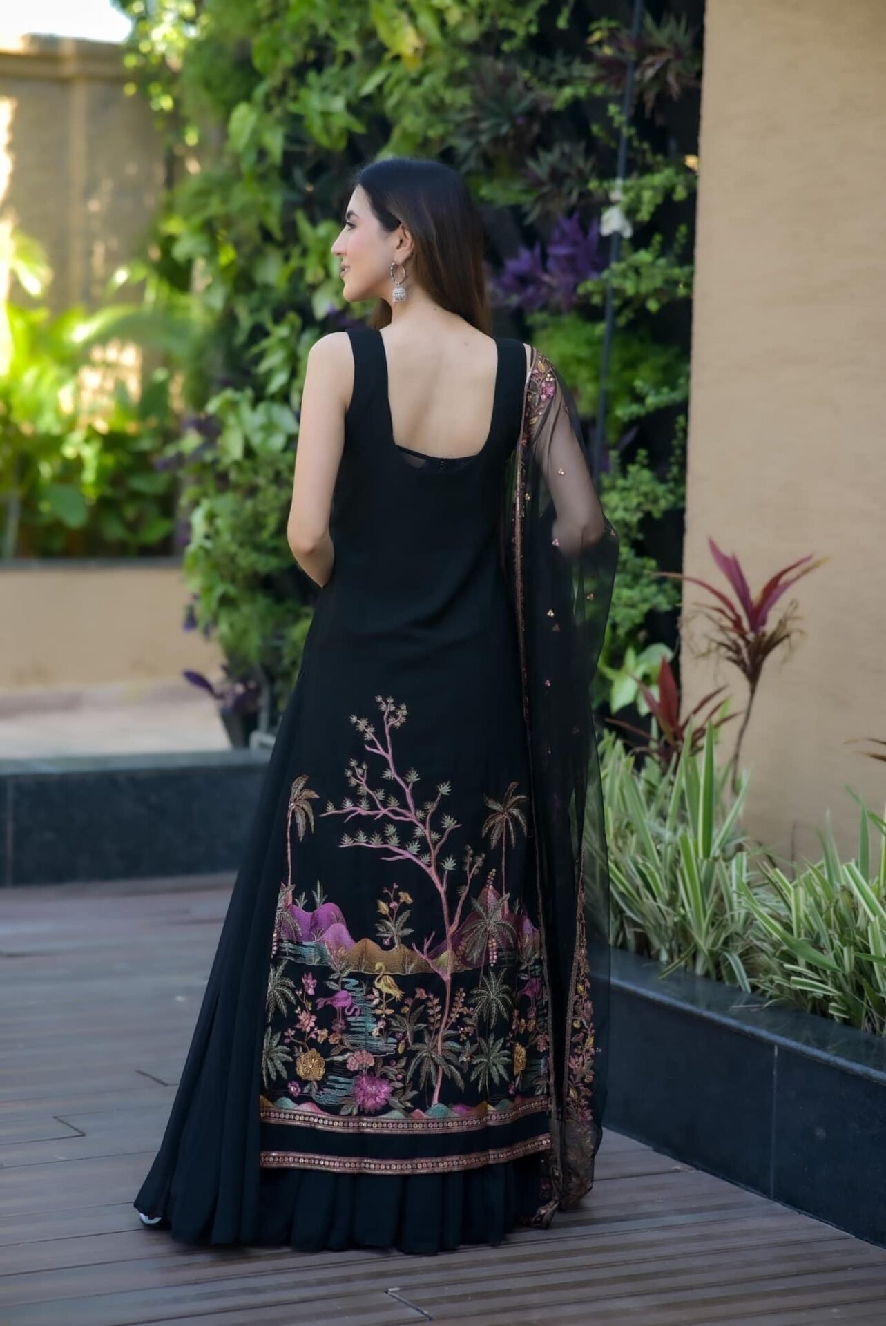 shreya black embroidered georgette set shreya black embroidered georgette set