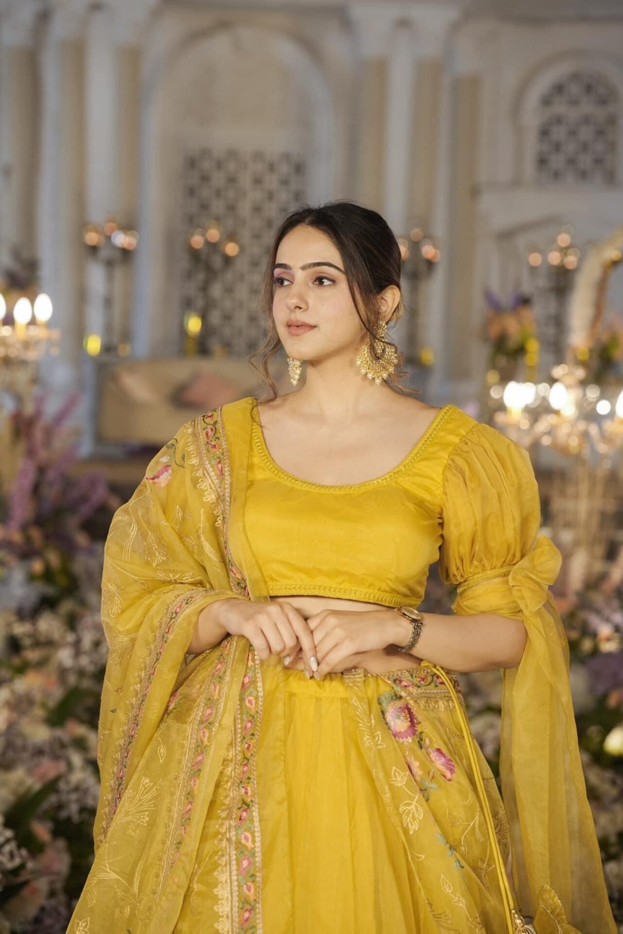 sianni yellow organza lehenga set sianni yellow organza lehenga set