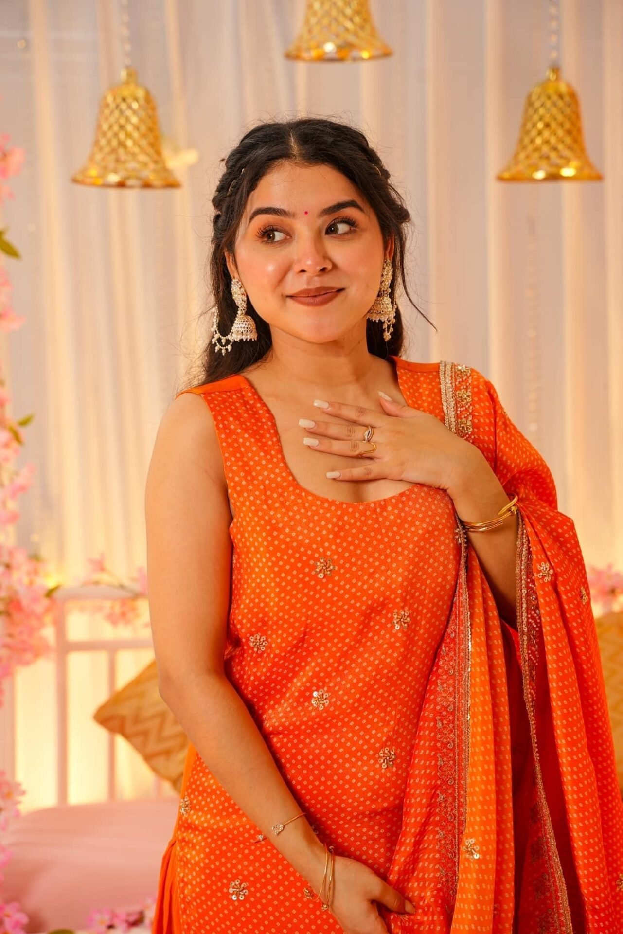 saffron silk heavy suit set saffron silk heavy suit set