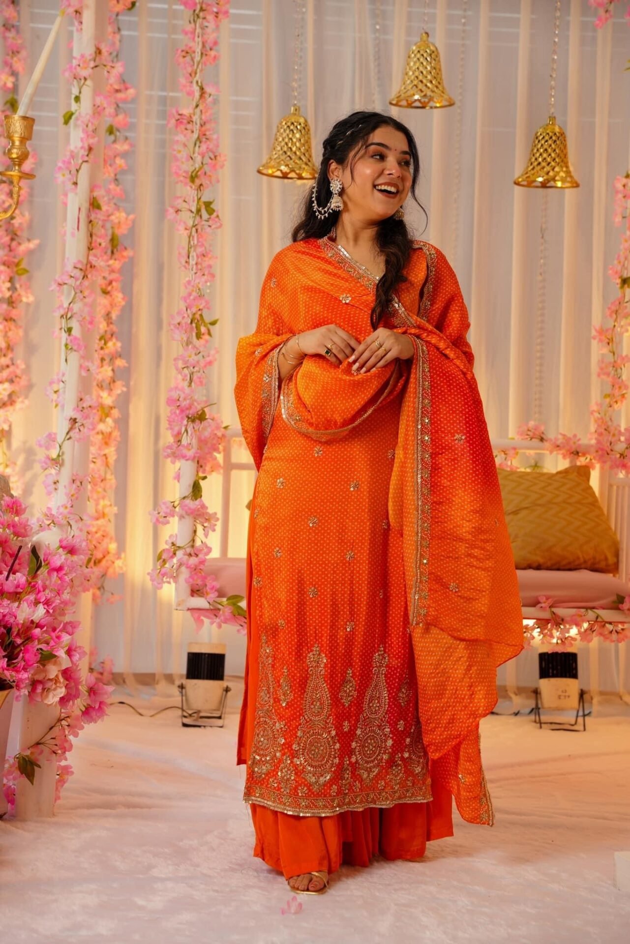 saffron silk heavy suit set saffron silk heavy suit set