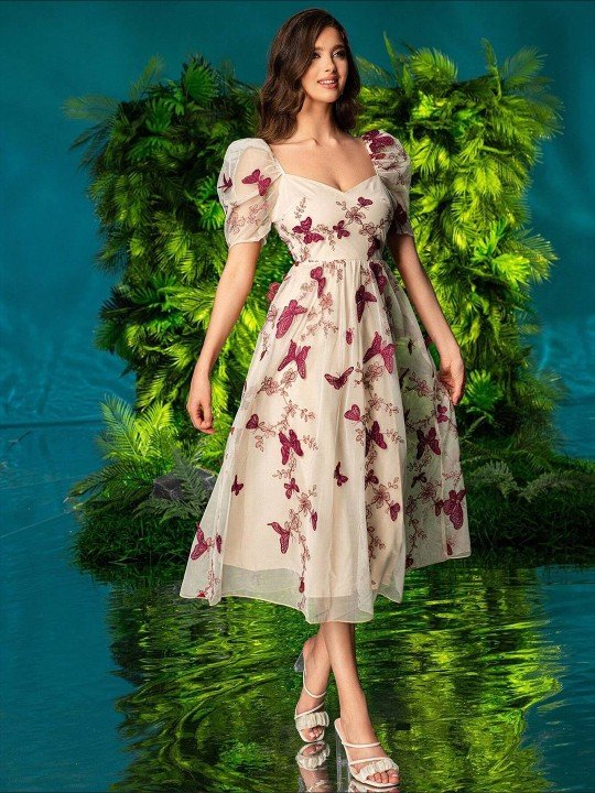 floral print fit & flare dress floral print fit & flare dress