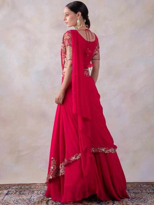 embroidered sequinned ready to wear lehenga & blouse with dupatta embroidered sequinned ready to wear lehenga & blouse with dupatta