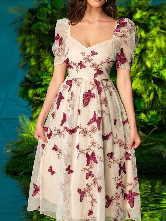 floral print fit & flare dress floral print fit & flare dress